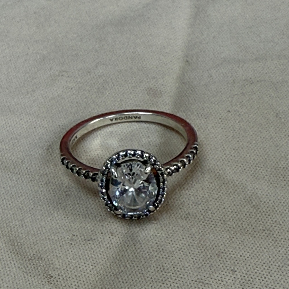 Pandora Silver and White Sparkling Ring